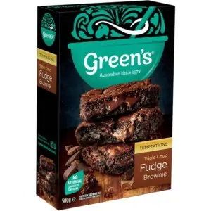 greens brownie mix triple chocolate fudge 500g