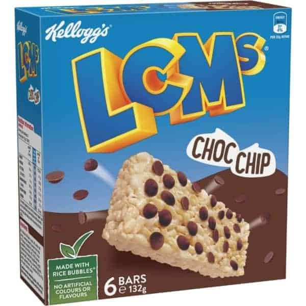 kelloggs lcms choc chip snack bars 6 pack