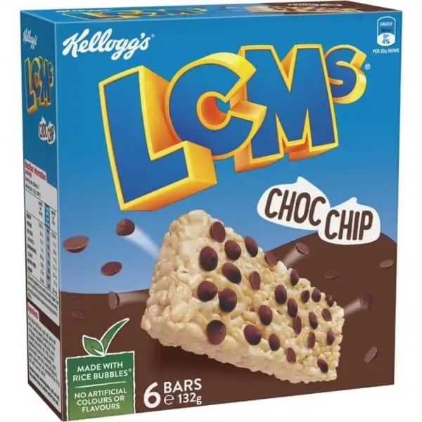 kelloggs lcms choc chip snack bars 6 pack