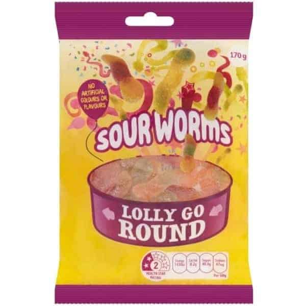 lolly go round sour worms 170g