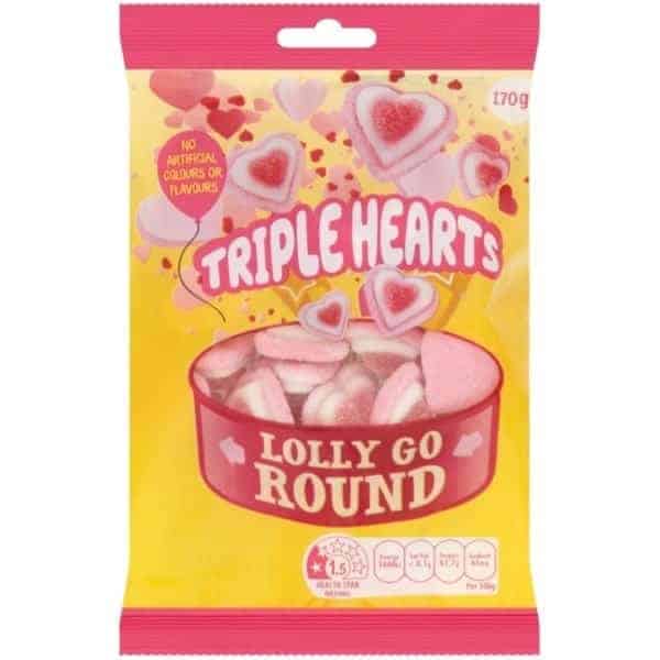 lolly go round triple hearts 170g