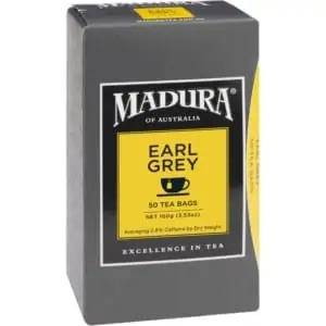 madura earl grey tea bags 50pk 100g