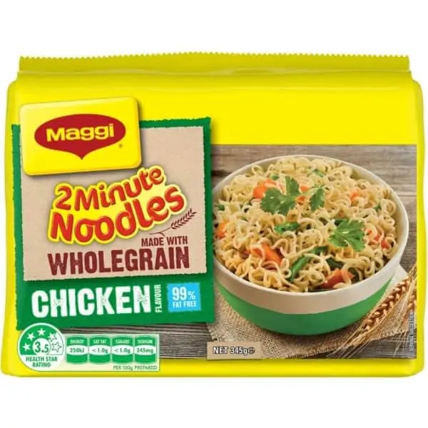 maggi 2 minute instant wholegrain chicken noodles 5 pack