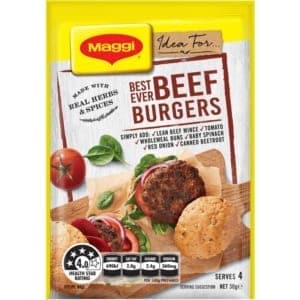maggi best ever beef burgers recipe base 30g
