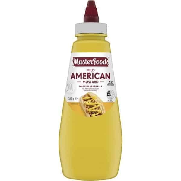 masterfoods mustard mild american squeeze 550g