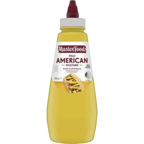 masterfoods mustard mild american squeeze 550g