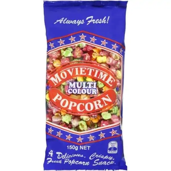 movietime popcorn bag multi coloured 150g