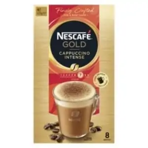 nescafe gold cappuccino intense coffee sachets strong 8 pack