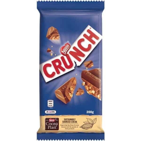 nestle crunch milk chocolate 200g block