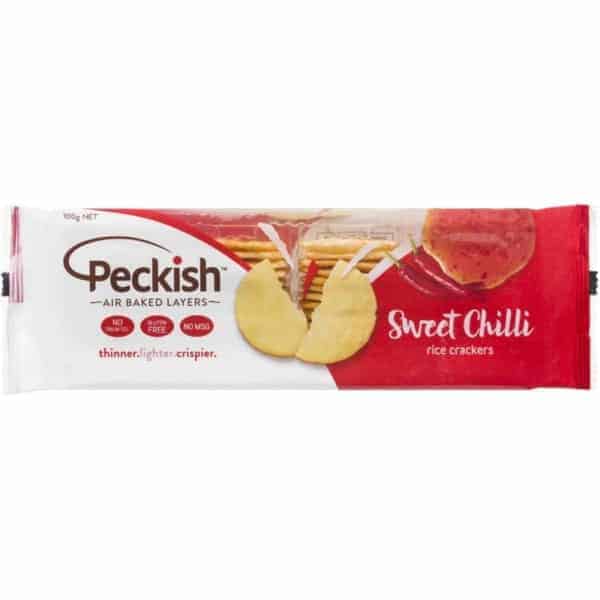 peckish thins rice crackers sweet chilli 100g