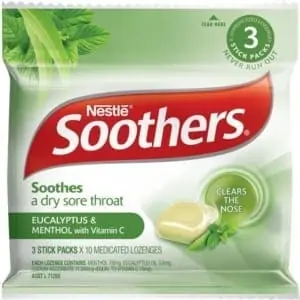 soothers throat lozenge eucalyptus menthol 3 pack