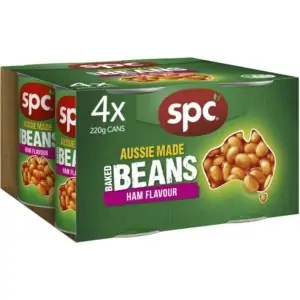 spc baked beans ham sauce 220g 4 pack