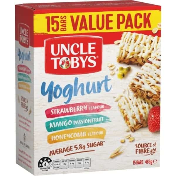uncle tobys muesli bar yoghurt varieties 15 pack