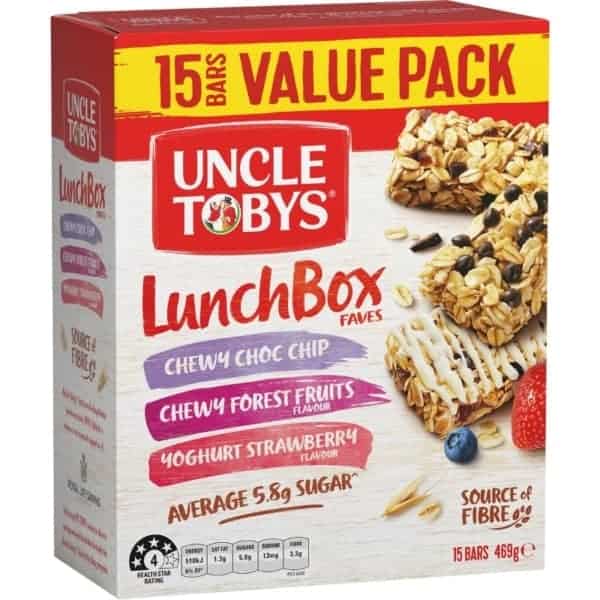 uncle tobys muesli bars lunch box favourites 15 pack