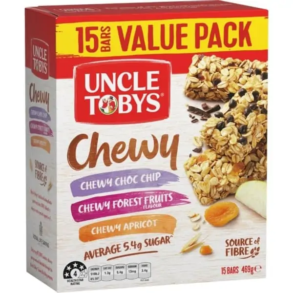 uncle tobys muesli bars variety pack 15 pack