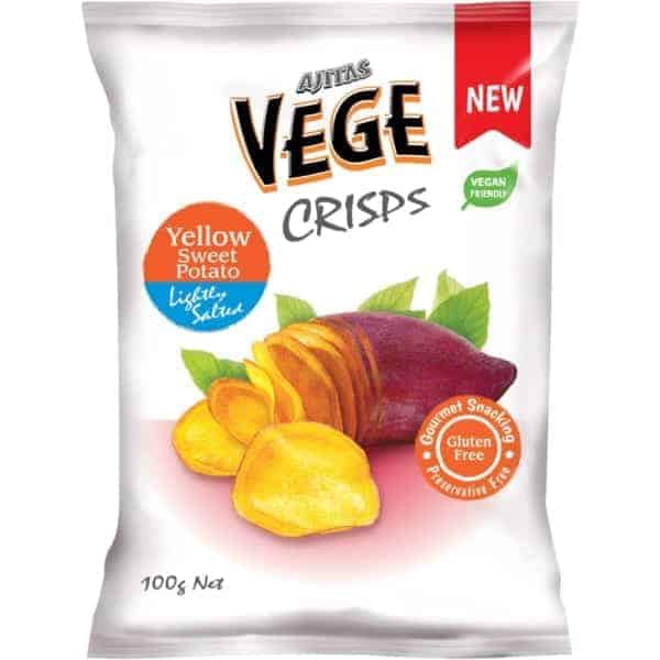 vege chips yellow sweet potato deli crisps 100g