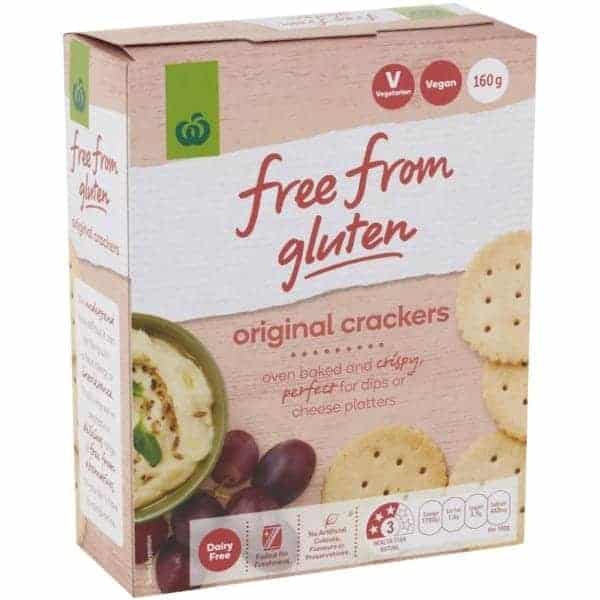 woolworths free from gluten original crackers 160g
