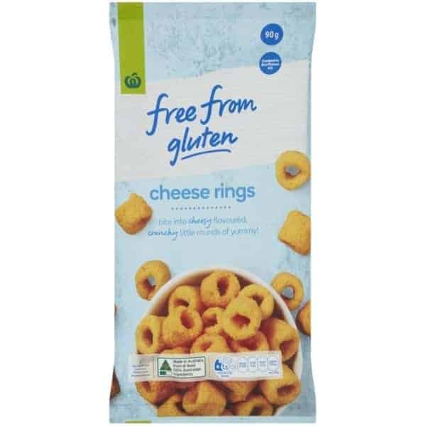 woolworths free from gluten share pack cheese rings 90g