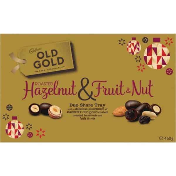 cadbury old gold roasted hazelnut fruit nut gift box 450g