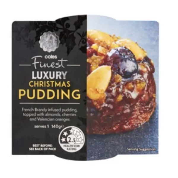 coles finest luxury christmas pudding 140g
