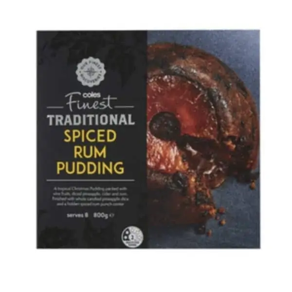 coles finest spiced rum pudding 800g