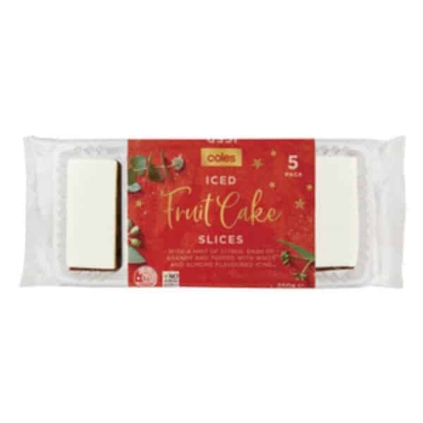 coles iced fruit cake slices 5 pack 250g