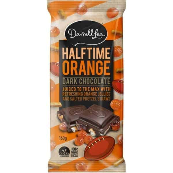 darrell lea halftime orange dark chocolate block 160g