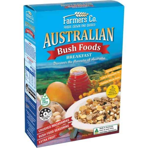 farmers co bush foods breakfast cereal 500g