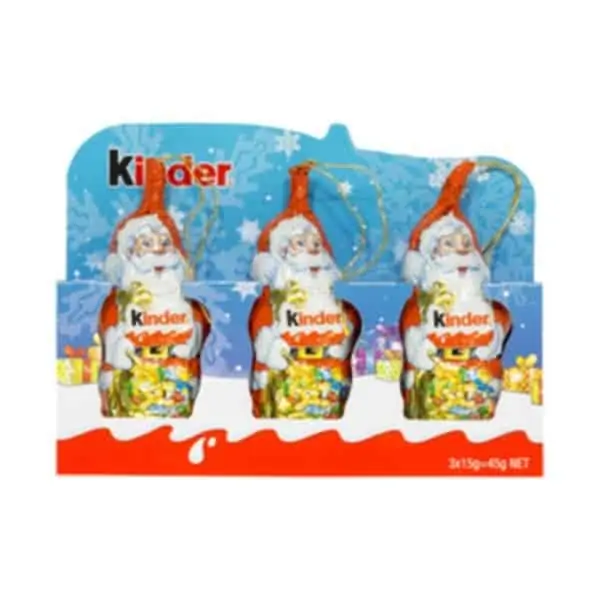 kinder chocolate mini santa 3 pack 45g