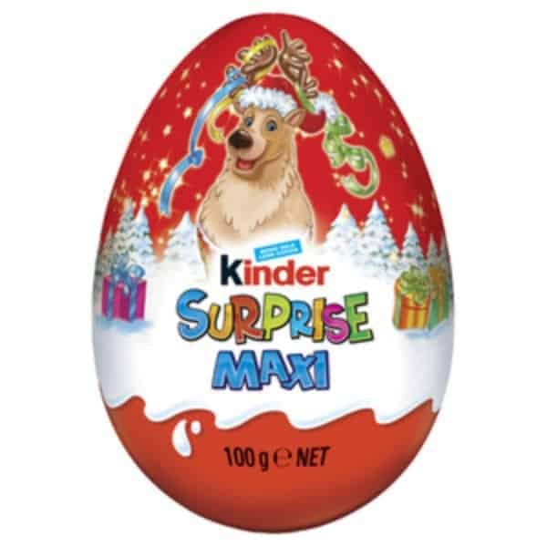 kinder surprise christmas chocolate maxi egg 100g