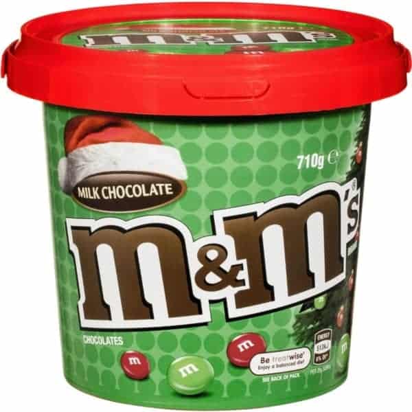 mars mms green red chocolate bucket 640g