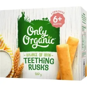 only organic snack teething rusks 100g