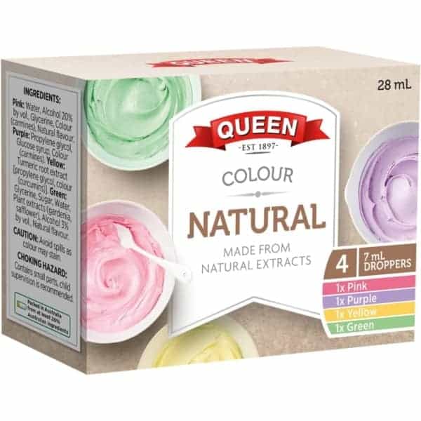 queen natural food colouring rainbow 4x7ml