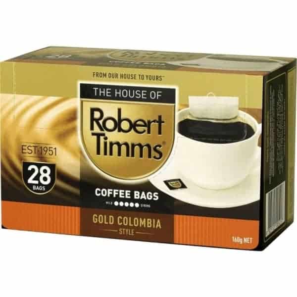 robert timms gold columbia coffee bags 28 pack