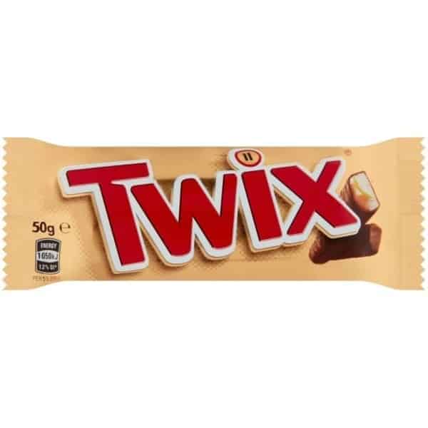 twix chocolate bar 50g