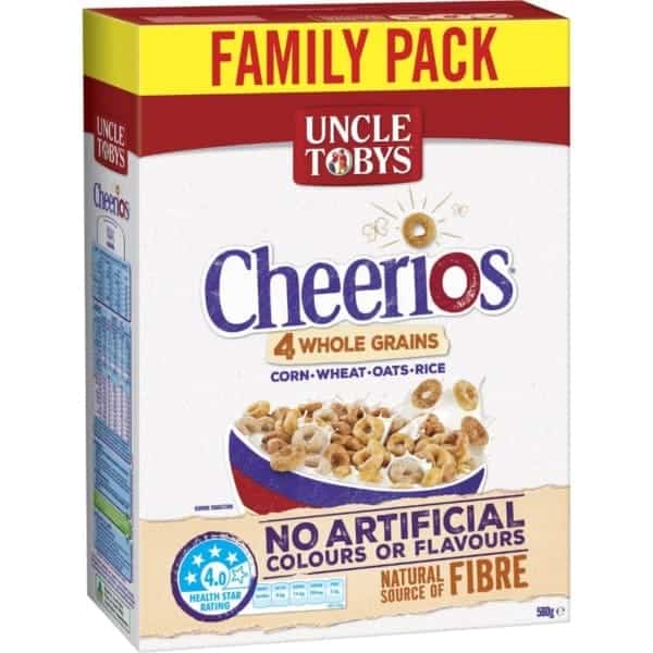 uncle tobys cheerios 580g