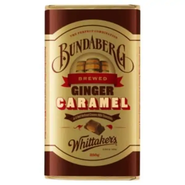 whittakers bundaberg ginger caramel chocolate block 250g