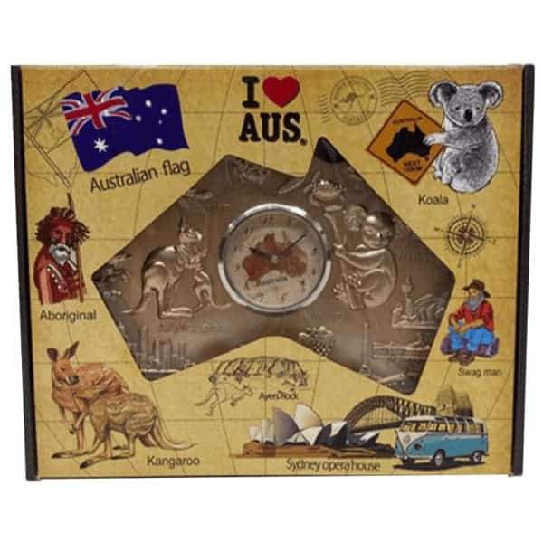 australian desk clock with aussie icons