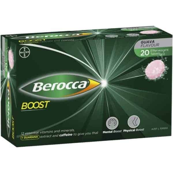 berocca boost energy vitamin with guarana effervescent tablets 20 pack