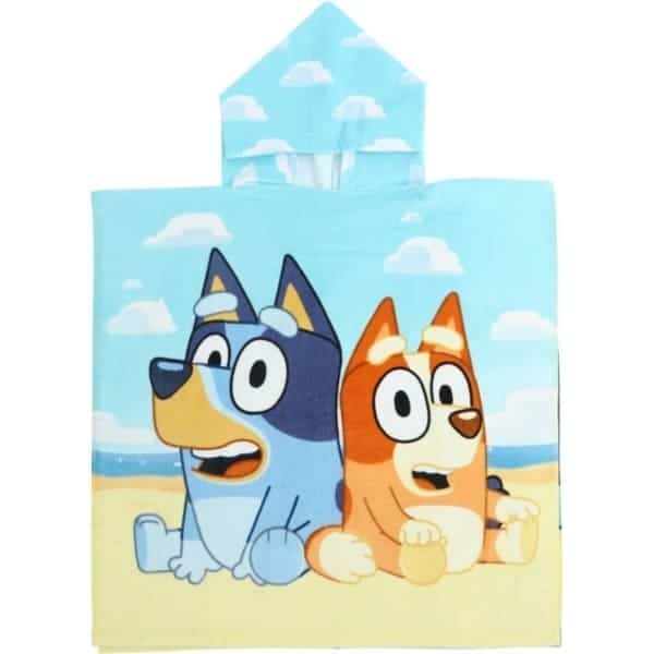 bluey at the beach hooded towel