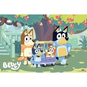 bluey family under tree poster