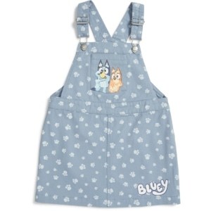 bluey girls print pinafore blue