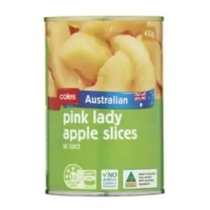 canned pink lady apple slices in juice 410g