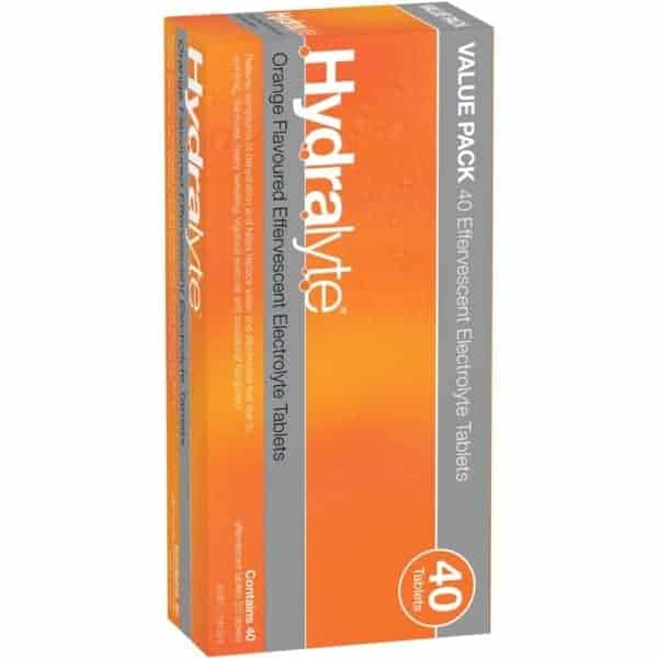 hydralyte orange effervescent tablets 40 pack