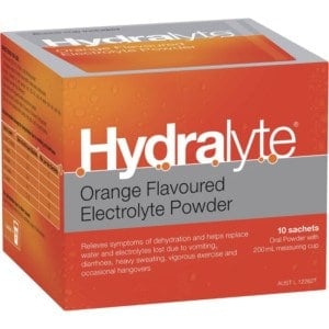 hydralyte powder sachets orange 10 sachets
