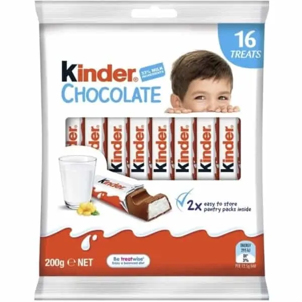 kinder chocolate 16 treat share pack 200g