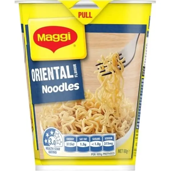 maggi 2 minute instant cup noodle oriental 60g