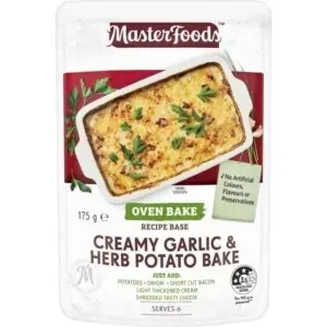 masterfoods creamy herb garlic potato bake 175g