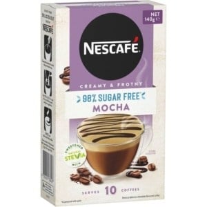 nescafe 98 sugar free mocha sachets 10 pack