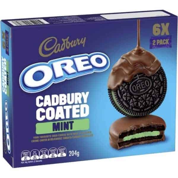 oreo cadbury coated mint cookies 204g